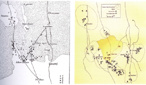 Margian Bronze Age sites according to Masimov (1979) and also Sarianidi (1990).