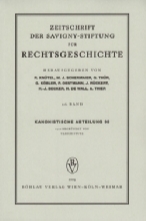 Zeitschrift der Savigny-Stiftung für Rechtsgeschichte (ZRG). Jg. 95. Kanonistische Abteilung