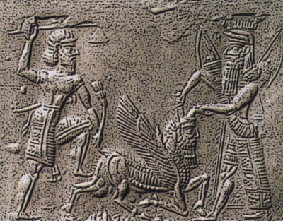 8. Il grande dio sumero Enlil (a destra) proteggeva i traffici carovanieri e, per questo, veniva anche chiamato "Mercante della Terra Spaziosa"; ibid., pg 17.