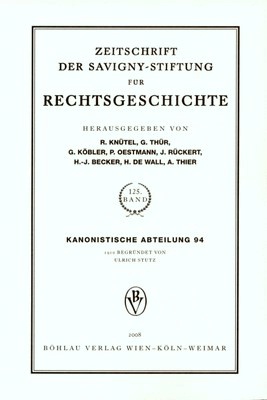 Zeitschrift der Savigny-Stiftung für Rechtsgeschichte (ZRG). Jg. 94. Kanonistische Abteilung. Wien: Böhlau 2008; ISBN dieser Ausgabe: 978-3-205-77846-2; VI, 379 Seiten