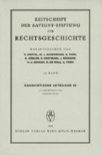 Zeitschrift der Savigny-Stiftung für Rechtsgeschichte (ZRG). Jg. 95. Kanonistische Abteilung