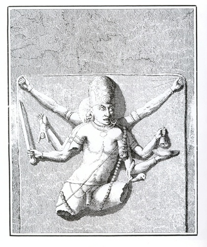 "Elephanta: Andhakāsuravadhamūrti nach Niebuhr". Aus: Niebuhr 1778, Tab. X, ibid., Abb.21, S. 262