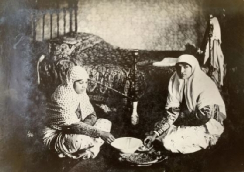 Fig. 15 Antoin Sevruguin, Two Jewish women sharing food, late 19th Century, Gelatin silver print 162mm x 114 mm - The Nelson Collection of Qajar Photography